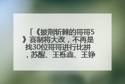 《披荆斩棘的哥哥5》赛制将大改，不再是找30位哥哥进行比拼，苏醒、王栎鑫、王铮亮、张远等多名男团选手被曝将参加