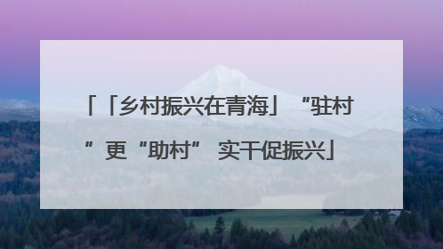 「乡村振兴在青海」“驻村”更“助村” 实干促振兴