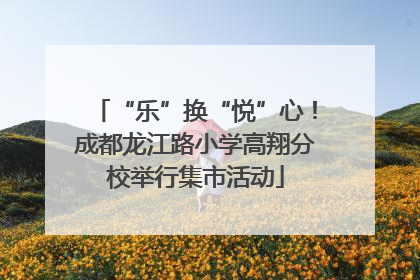 “乐”换“悦”心！成都龙江路小学高翔分校举行集市活动
