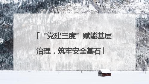 “党建三度”赋能基层治理，筑牢安全基石