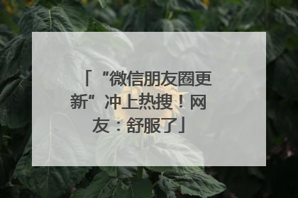 “微信朋友圈更新”冲上热搜！网友：舒服了