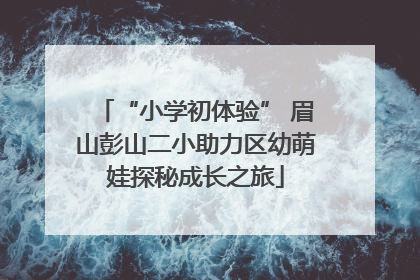 “小学初体验” 眉山彭山二小助力区幼萌娃探秘成长之旅