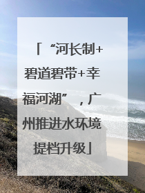 “河长制+碧道碧带+幸福河湖”，广州推进水环境提档升级