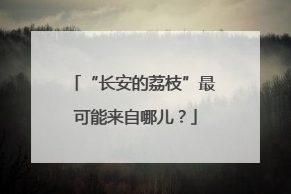 “长安的荔枝”最可能来自哪儿？