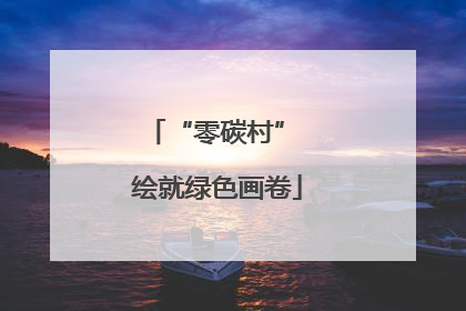 “零碳村” 绘就绿色画卷