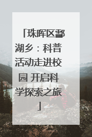 珠晖区酃湖乡：科普活动走进校园 开启科学探索之旅