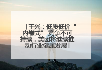 王兴：低质低价“内卷式” 竞争不可持续，美团将继续推动行业健康发展