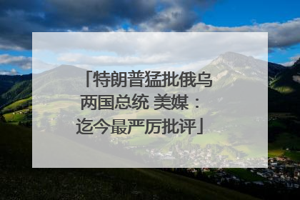 特朗普猛批俄乌两国总统 美媒：迄今最严厉批评