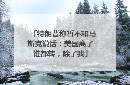 特朗普称暂不和马斯克说话：美国离了谁都转，除了我