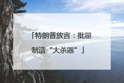 特朗普放言：批量制造“大杀器”