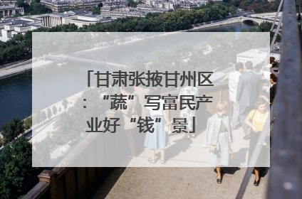 甘肃张掖甘州区：“蔬”写富民产业好“钱”景