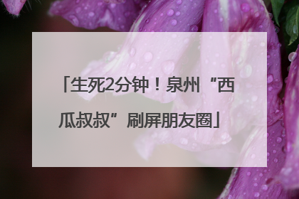 生死2分钟！泉州“西瓜叔叔”刷屏朋友圈