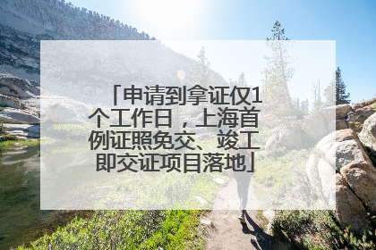 申请到拿证仅1个工作日，上海首例证照免交、竣工即交证项目落地