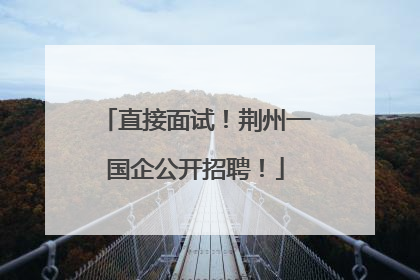 直接面试！荆州一国企公开招聘！