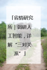 省情研究所｜调研人工智能，详解“三对关系”