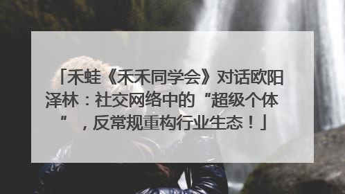 禾蛙《禾禾同学会》对话欧阳泽林：社交网络中的“超级个体”，反常规重构行业生态！