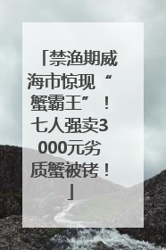 禁渔期威海市惊现“蟹霸王”！七人强卖3000元劣质蟹被铐！