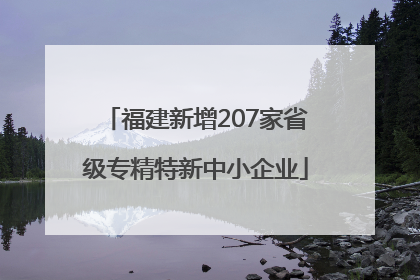 福建新增207家省级专精特新中小企业