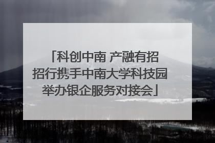 科创中南 产融有招 招行携手中南大学科技园举办银企服务对接会
