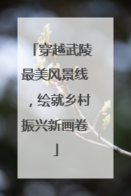 穿越武陵最美风景线，绘就乡村振兴新画卷