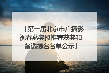 第一届北京市广播影视春燕奖拟推荐获奖和备选提名名单公示