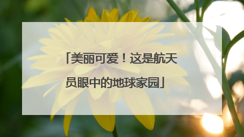 美丽可爱！这是航天员眼中的地球家园