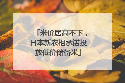 米价居高不下，日本新农相承诺投放低价储备米