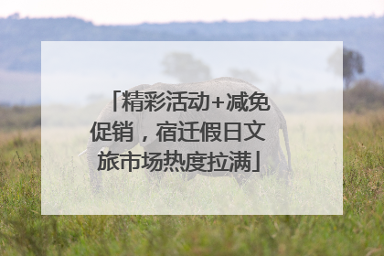 精彩活动+减免促销，宿迁假日文旅市场热度拉满