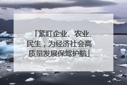 紧盯企业、农业、民生，为经济社会高质量发展保驾护航