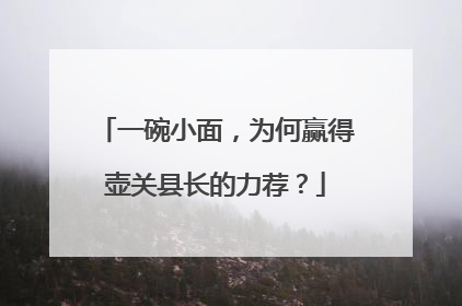 一碗小面，为何赢得壶关县长的力荐？