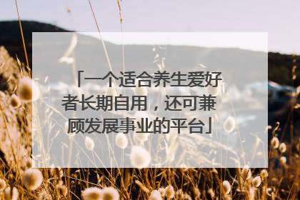 一个适合养生爱好者长期自用，还可兼顾发展事业的平台