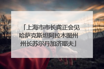 上海市市长龚正会见哈萨克斯坦阿拉木图州州长苏尔丹加济耶夫