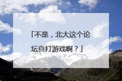不是，北大这个论坛真打游戏啊？