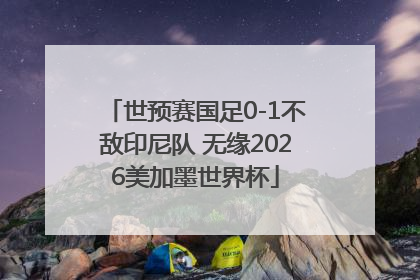 世预赛国足0-1不敌印尼队 无缘2026美加墨世界杯