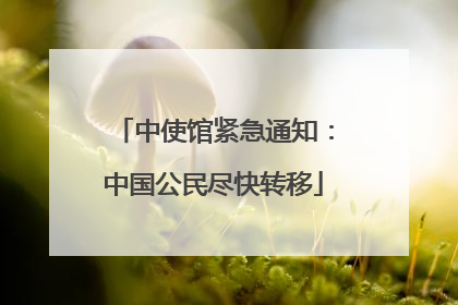 中使馆紧急通知：中国公民尽快转移