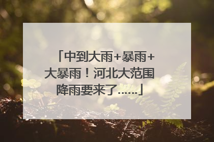 中到大雨+暴雨+大暴雨！河北大范围降雨要来了……