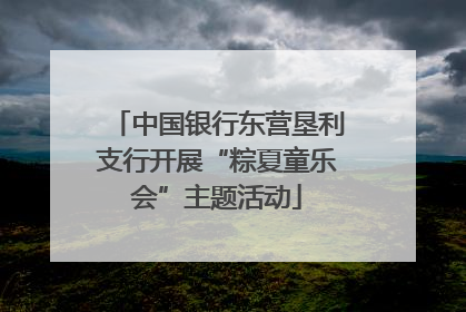 中国银行东营垦利支行开展“粽夏童乐会”主题活动