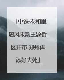 中铁·泰和里唐风宋韵主题街区开市 郑州再添好去处