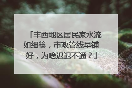 丰西地区居民家水流如细筷，市政管线早铺好，为啥迟迟不通？