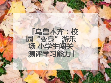 乌鲁木齐：校园“变身”游乐场 小学生闯关测评学习能力