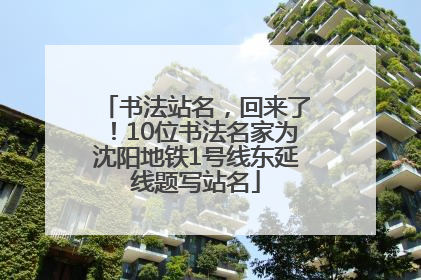 书法站名，回来了！10位书法名家为沈阳地铁1号线东延线题写站名