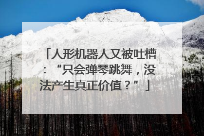 人形机器人又被吐槽：“只会弹琴跳舞，没法产生真正价值？”