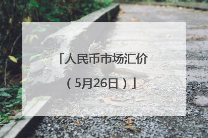人民币市场汇价（5月26日）