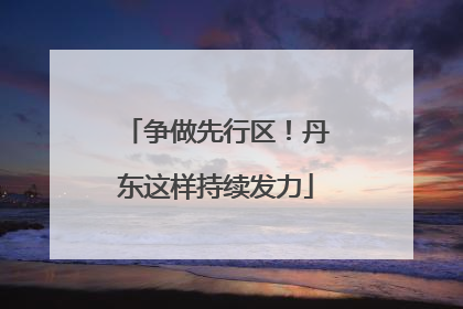 争做先行区！丹东这样持续发力