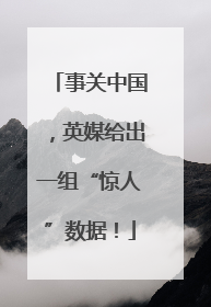 事关中国，英媒给出一组“惊人”数据！