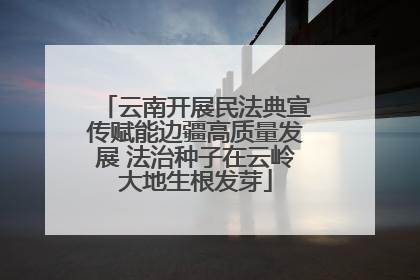 云南开展民法典宣传赋能边疆高质量发展 法治种子在云岭大地生根发芽