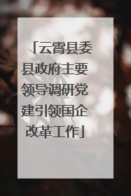 云霄县委县政府主要领导调研党建引领国企改革工作
