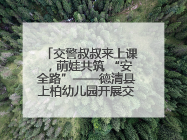 交警叔叔来上课，萌娃共筑 “安全路”——德清县上柏幼儿园开展交通安全课