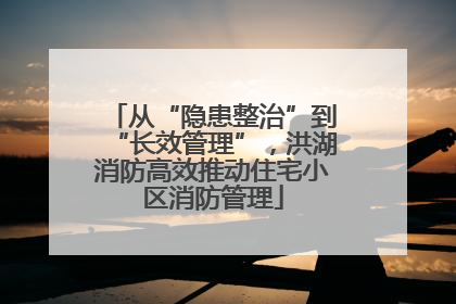 从“隐患整治”到“长效管理”，洪湖消防高效推动住宅小区消防管理