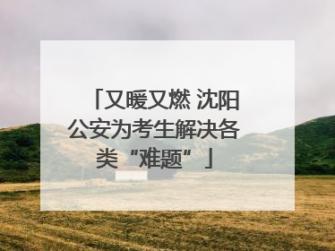 又暖又燃 沈阳公安为考生解决各类“难题”